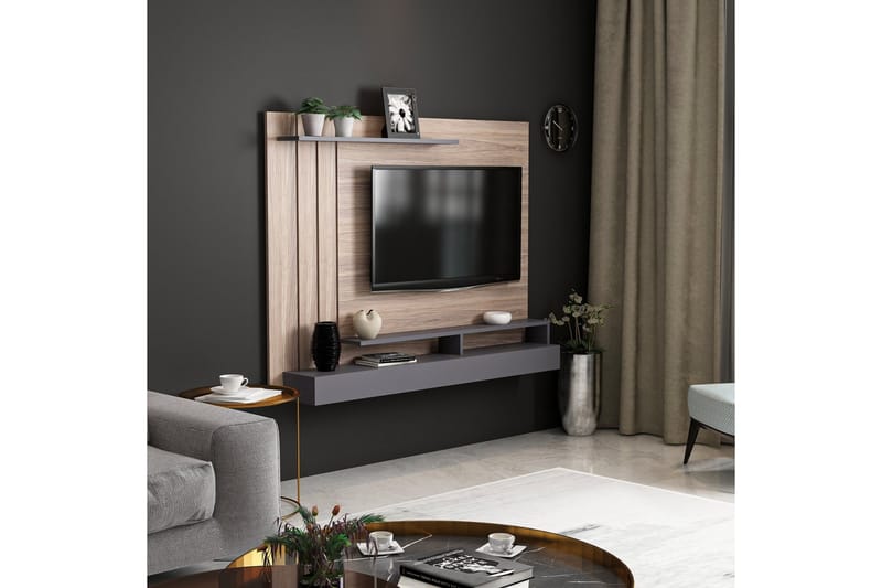 Lawrance TV-Bord 157 cm - Oak/Grå - Møbler - TV borde & mediemøbler - TV-borde