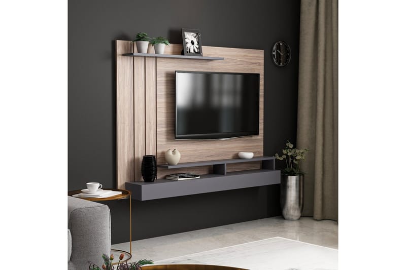 Lawrance TV-Bord 157 cm - Oak/Grå - Møbler - TV borde & mediemøbler - TV-borde