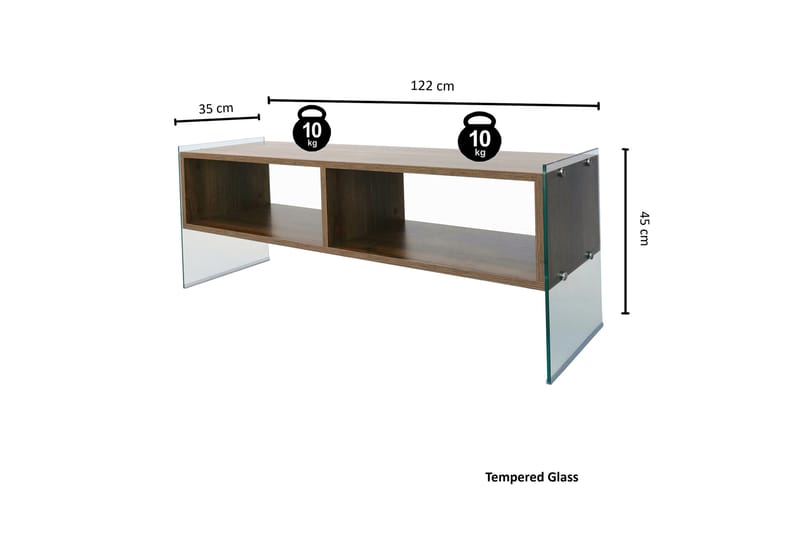 Lekkenne TV-Bord 122 cm - Brun - Møbler - TV borde & mediemøbler - TV-borde