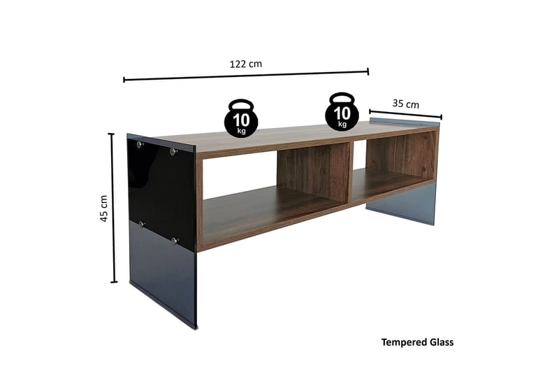 Lekkenne TV-Bord 122 cm - Brun - Møbler - TV borde & mediemøbler - TV-borde