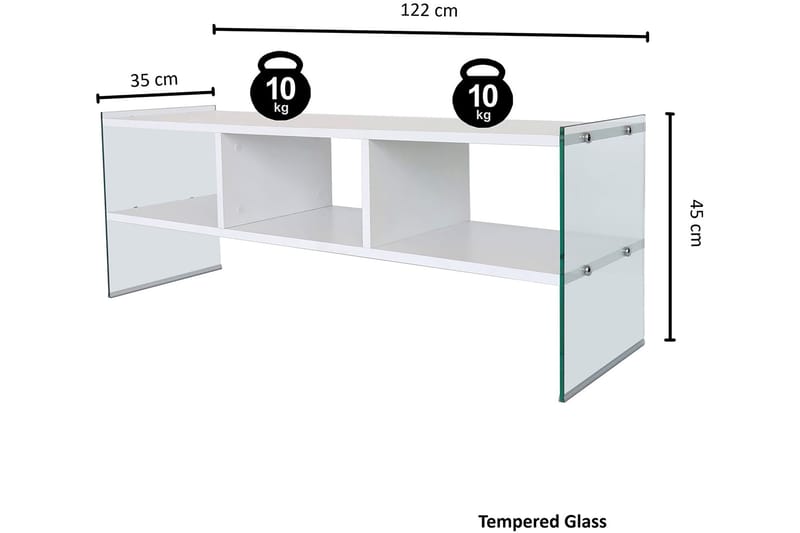 Lekkenne TV-Bord 122 cm - Hvid - Møbler - TV borde & mediemøbler - TV-borde