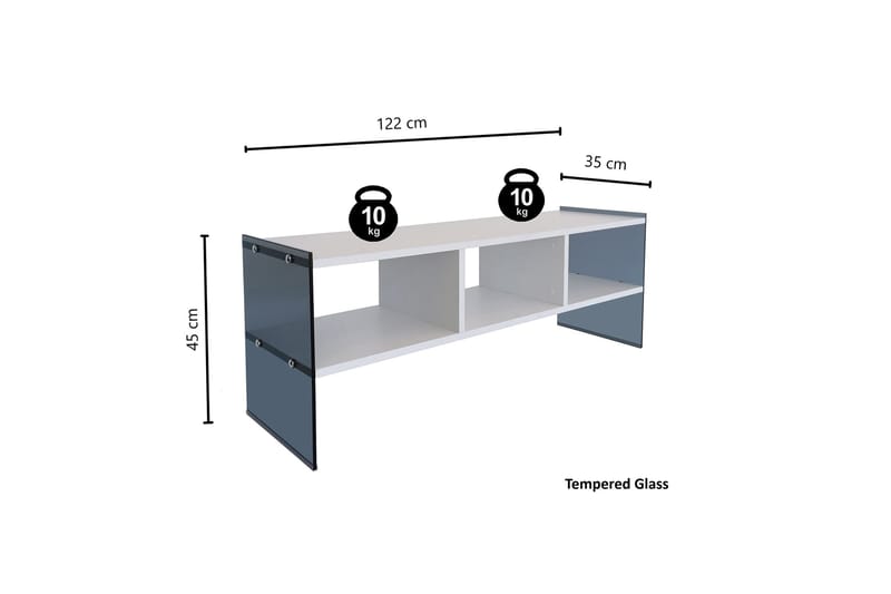 Lekkenne TV-Bord 122 cm - Hvid - Møbler - TV borde & mediemøbler - TV-borde