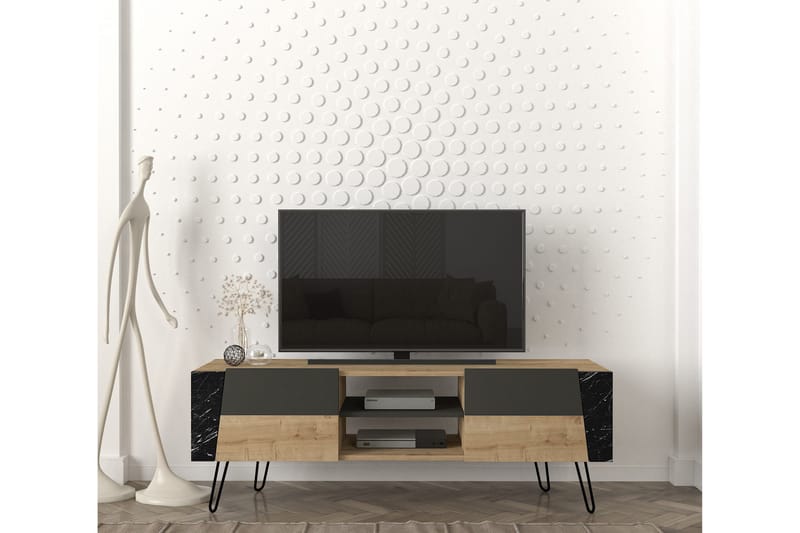 Lemele TV-Bord 150 cm - Natur / antracit - Møbler - TV borde & mediemøbler - TV-borde