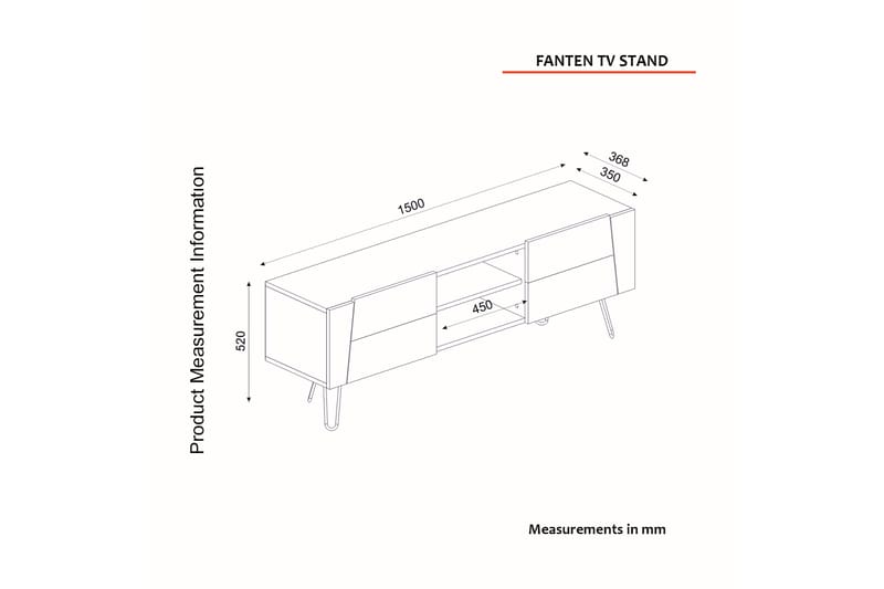 Lemele TV-Bord 150 cm - Natur / antracit - Møbler - TV borde & mediemøbler - TV-borde