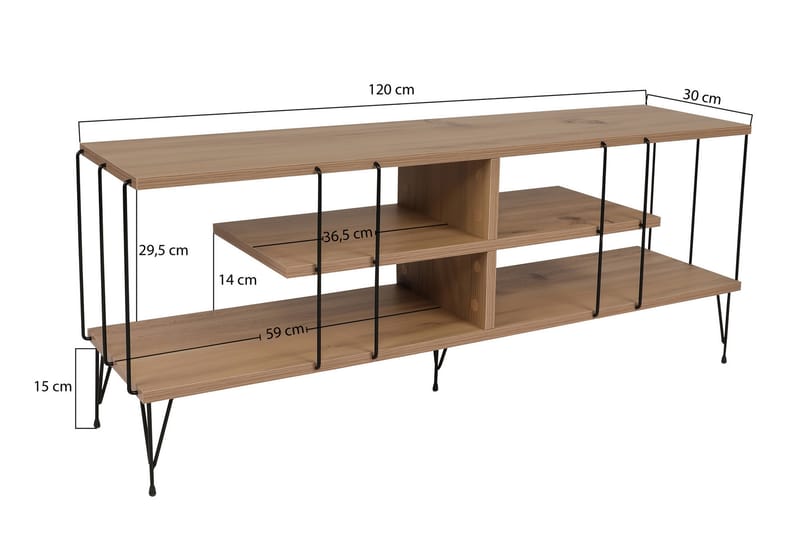 Leopoldis TV-bord 120 cm - Natur - Møbler - TV borde & mediemøbler - TV-borde