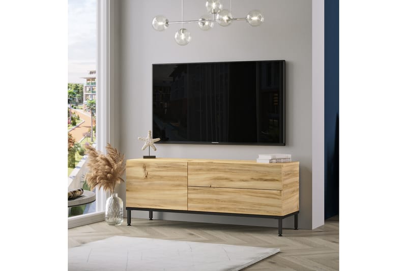 Lozyno TV-bord 140 cm - Natur/Sort - Møbler - TV borde & mediemøbler - TV-borde