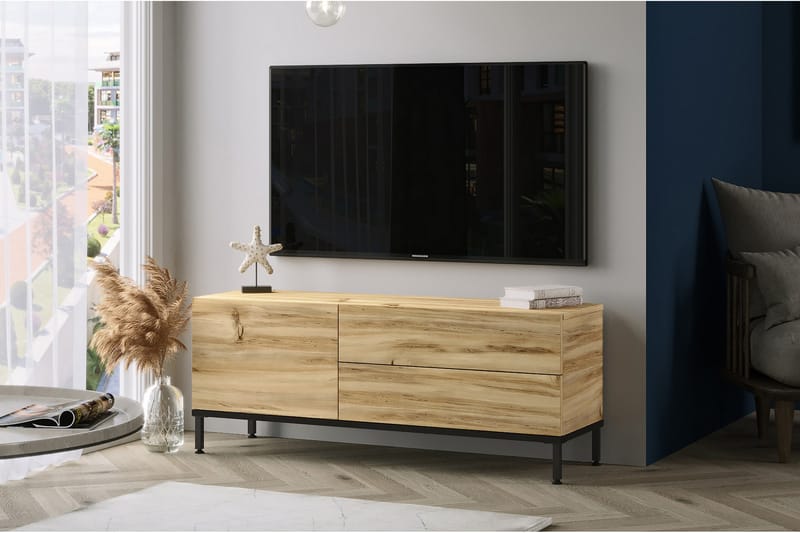 Lozyno TV-bord 140 cm - Natur/Sort - Møbler - TV borde & mediemøbler - TV-borde