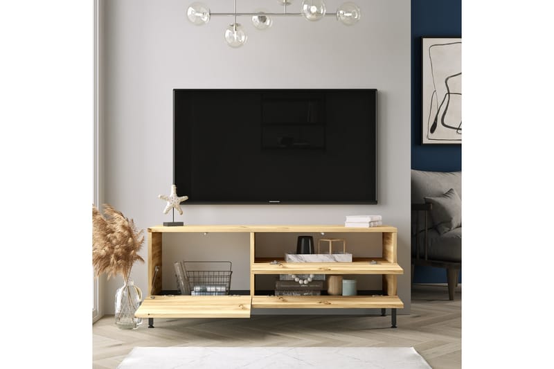 Lozyno TV-bord 140 cm - Natur/Sort - Møbler - TV borde & mediemøbler - TV-borde