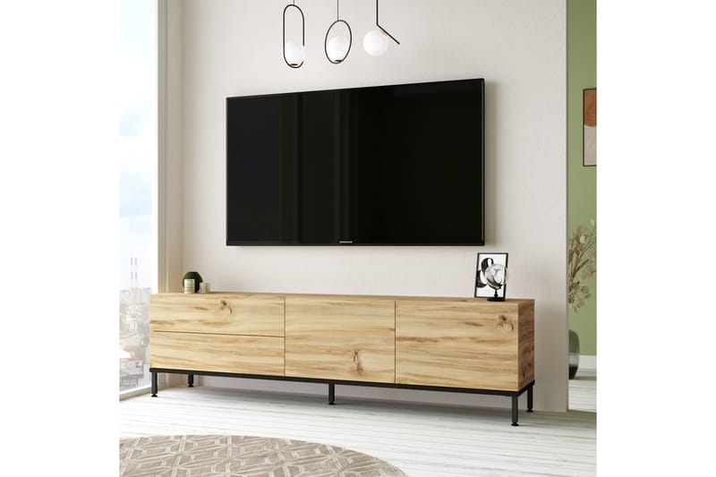 Lozyno TV-bord 170 cm - Natur/Sort - Møbler - TV borde & mediemøbler - TV-borde