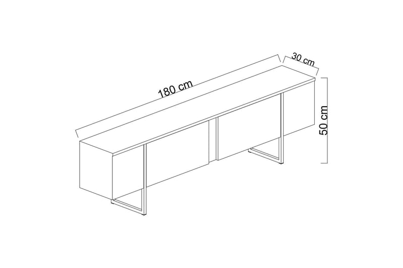 Luxe Tv-bord 180x50 cm Brun/Guld - Møbler - TV borde & mediemøbler - TV-borde