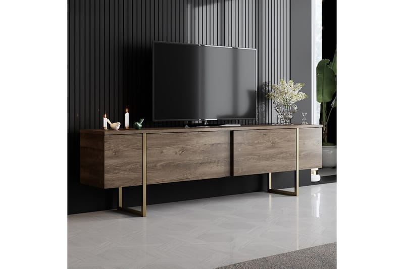 Luxe Tv-bord 180x50 cm Brun/Guld - Møbler - TV borde & mediemøbler - TV-borde