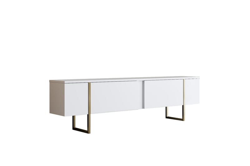 Luxe Tv-bord 180x50 cm Hvid/Guld - Møbler - TV borde & mediemøbler - TV-borde