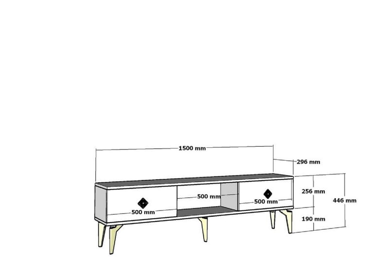 Male TV-Bord 150 cm - Sølv - Møbler - TV borde & mediemøbler - TV-borde