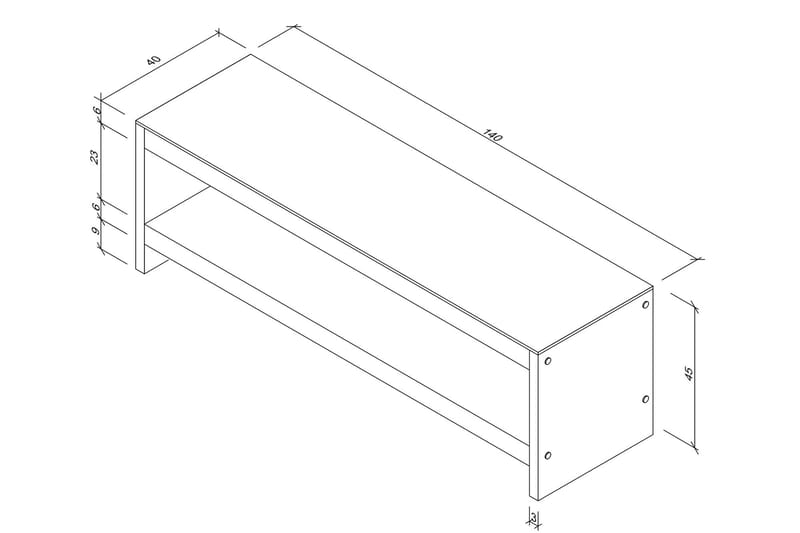 Malmby TV-Bord 140 cm - Brun - Møbler - TV borde & mediemøbler - TV-borde