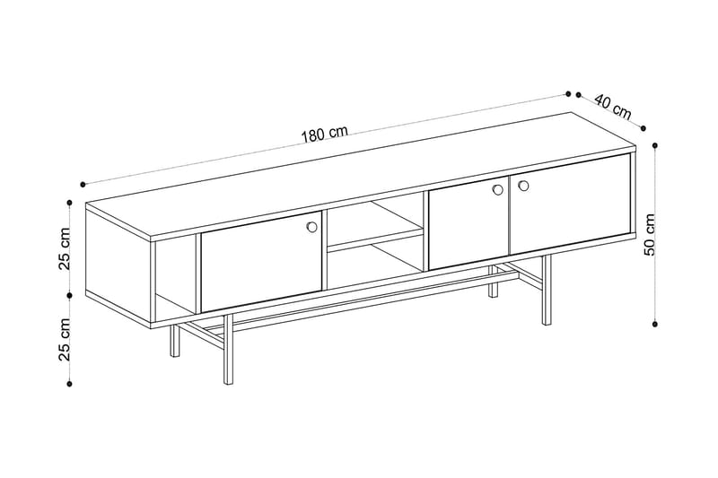 Melsliden TV-Bord 180 cm - Brun - Møbler - TV borde & mediemøbler - TV-borde