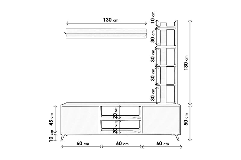 Milandes TV-Bord 180 cm - Hvid - Møbler - TV borde & mediemøbler - TV-borde