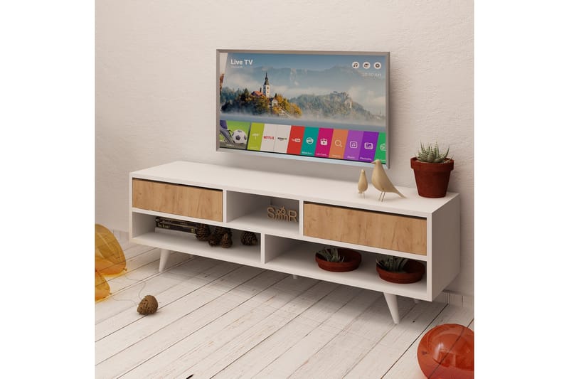 Mod Design TV-bænk 140 cm - Træ/hvid - Møbler - TV borde & mediemøbler - TV-borde