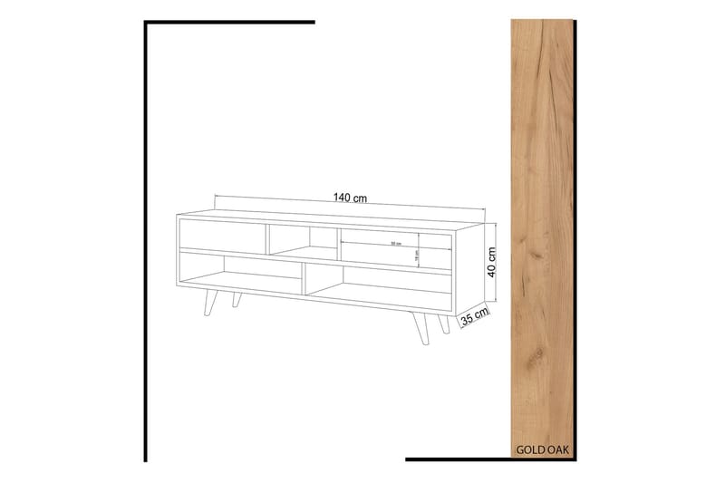 Mod Design TV-bænk 140 cm - Træ/hvid - Møbler - TV borde & mediemøbler - TV-borde