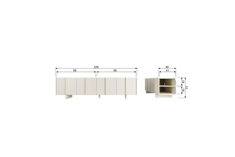 Morya TV-bord 46 cm - Beige - Møbler - TV borde & mediemøbler - TV-borde