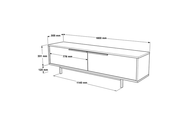 Munish TV-Bord 160 cm - Hvid - Møbler - TV borde & mediemøbler - TV-borde