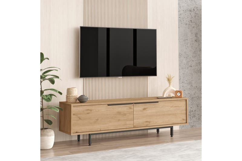 Munish TV-Bord 160 cm - Valnød finér - Møbler - TV borde & mediemøbler - TV-borde