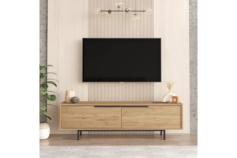 Munish TV-Bord 160 cm - Valnød finér - Møbler - TV borde & mediemøbler - TV-borde