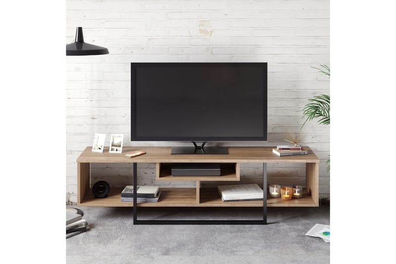 Naftali TV-Bord 149 cm - Valnød|Sort - Møbler - TV borde & mediemøbler - TV-borde