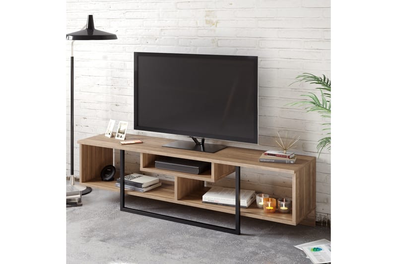 Naftali TV-Bord 149 cm - Valnød|Sort - Møbler - TV borde & mediemøbler - TV-borde