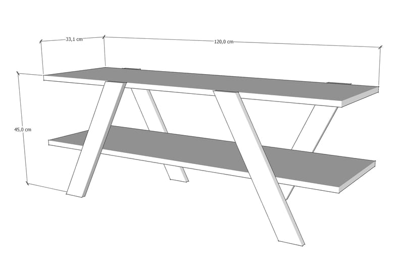 Nedelko TV-Bord 120 cm - Grå - Møbler - TV borde & mediemøbler - TV-borde