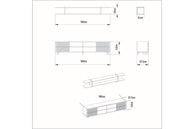 Ocotla TV-Bord 179,8 cm - Hvid - Møbler - TV borde & mediemøbler - TV-borde