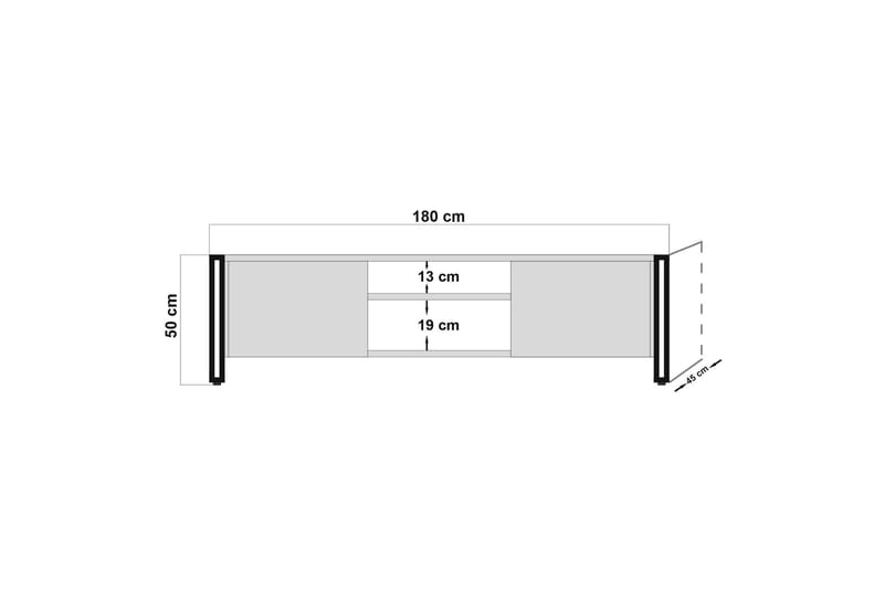 Olalla TV-bord 180 cm - Natur/Sort - Møbler - TV borde & mediemøbler - TV-borde