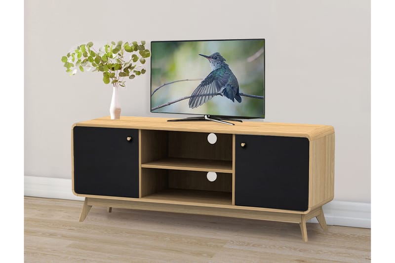 Olivet TV-Bord 140 cm - Natur/Sort - Møbler - TV borde & mediemøbler - TV-borde