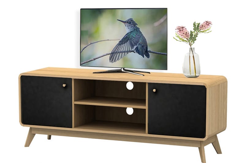 Olivet TV-Bord 140 cm - Natur/Sort - Møbler - TV borde & mediemøbler - TV-borde