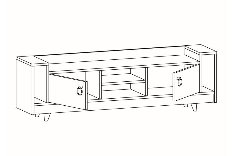 Opelika TV-bord 160 cm - Natur/Antracit - Møbler - TV borde & mediemøbler - TV-borde