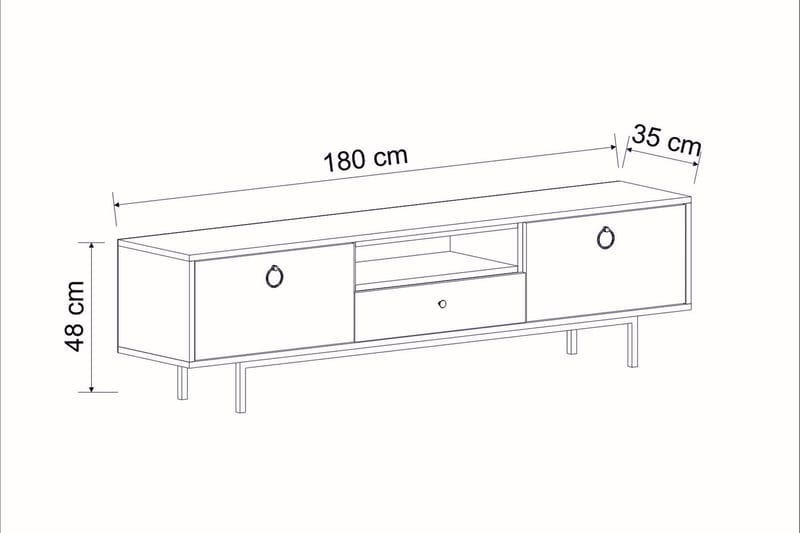 Papias TV-Bord 180 cm - Antracit - Møbler - TV borde & mediemøbler - TV-borde