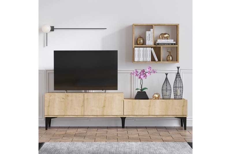 Poderas TV-bord 180 cm - Natur/Hvid - Møbler - TV borde & mediemøbler - TV-borde