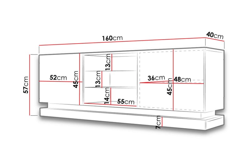 Qiu TV-Bord 160 cm - Sort - Møbler - TV borde & mediemøbler - TV-borde