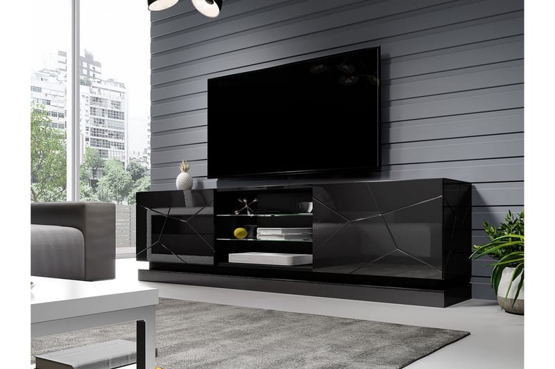 Qiu TV-Bord 200 cm - Sort - TV-borde