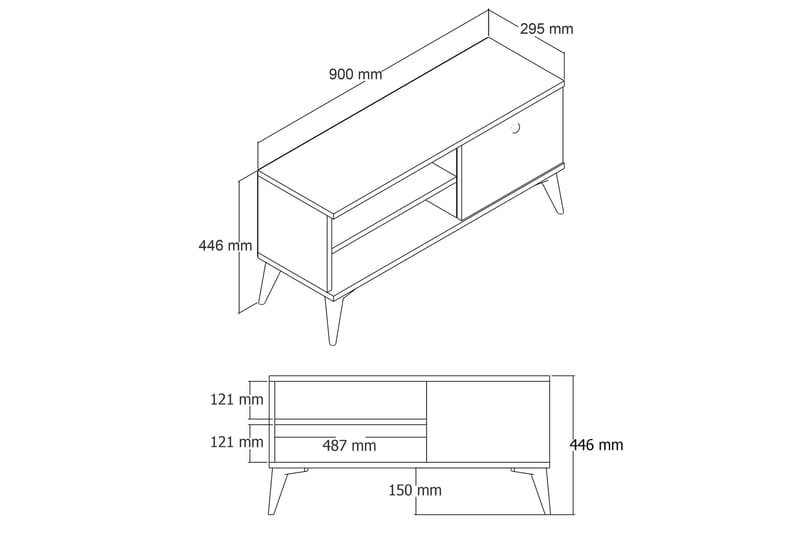 Reyne TV-Bord 90 cm - Natur - Møbler - TV borde & mediemøbler - TV-borde