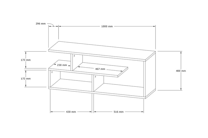 Rinorea TV-Bord 100x40 cm - Hvid - Møbler - TV borde & mediemøbler - TV-borde