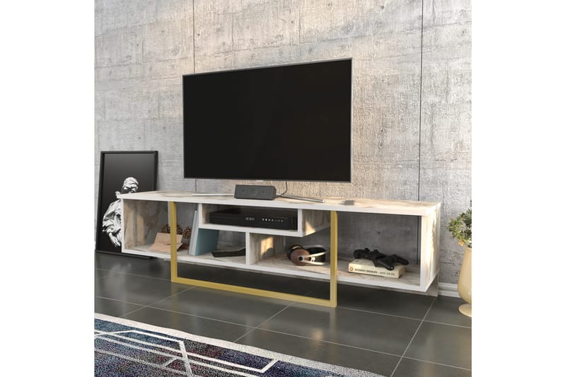 Rinorea TV-Bord 150x40 cm - Guld - Møbler - TV borde & mediemøbler - TV-borde