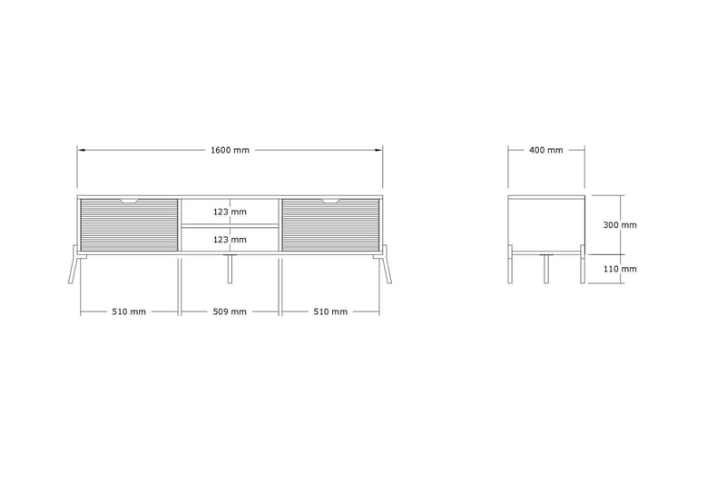 Rinorea TV-Bord 160x41 cm - Blå - Møbler - TV borde & mediemøbler - TV-borde