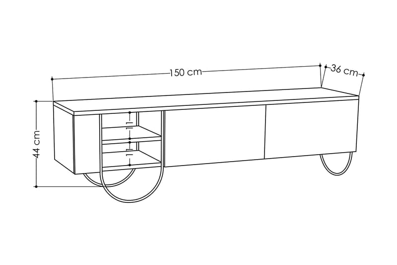 Riskalen TV-Bord 150 cm - Brun - Møbler - TV borde & mediemøbler - TV-borde