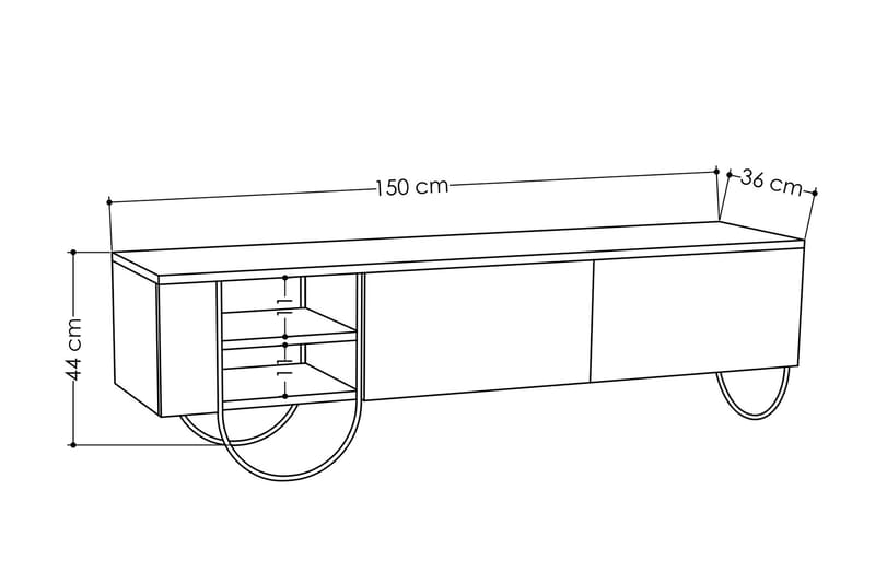 Riskalen TV-Bord 150 cm - Hvid - Møbler - TV borde & mediemøbler - TV-borde