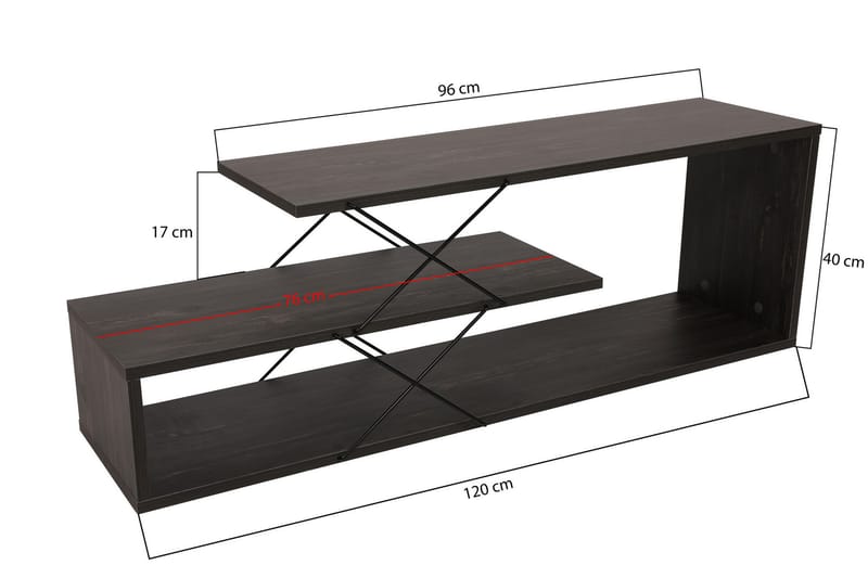 Riyana TV-bord 120 cm - Mørkebrun - Møbler - TV borde & mediemøbler - TV-borde