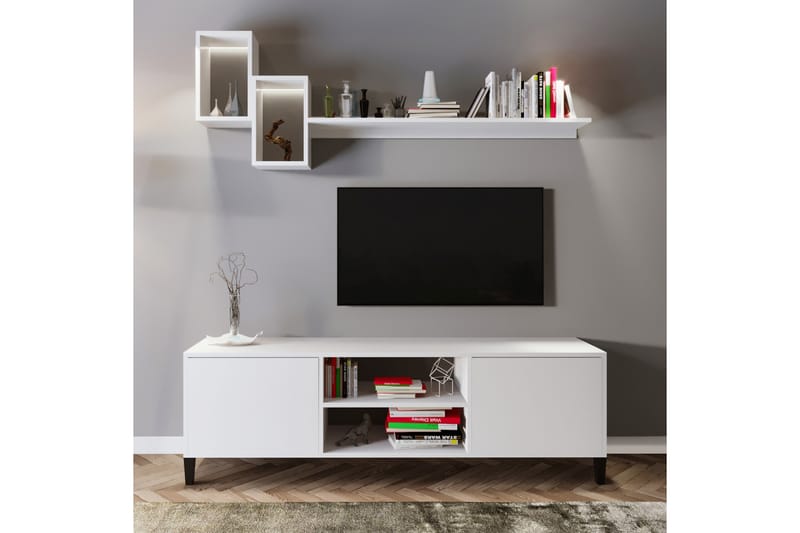 Sarisu TV-Bord 180 cm - Hvid - Møbler - TV borde & mediemøbler - TV-borde