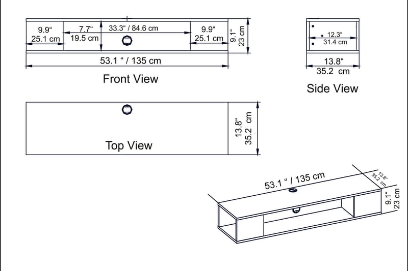 Skuteryd TV-Bord 135 cm - Hvid - Møbler - TV borde & mediemøbler - TV-borde