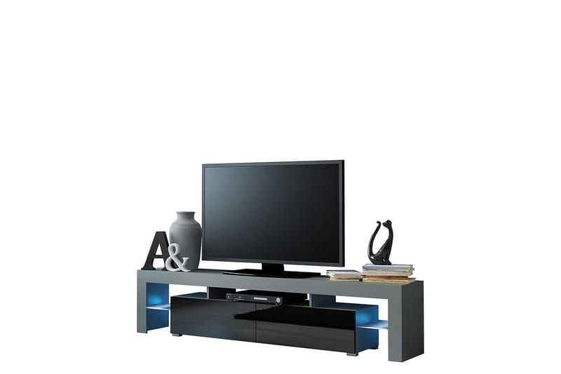 Solo TV-bænk 200x35x45 cm - Grå | Hvid - Møbler - TV borde & mediemøbler - TV-borde