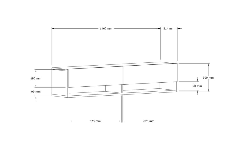 Taboada TV-bord 141 cm - Natur - Møbler - TV borde & mediemøbler - TV-borde