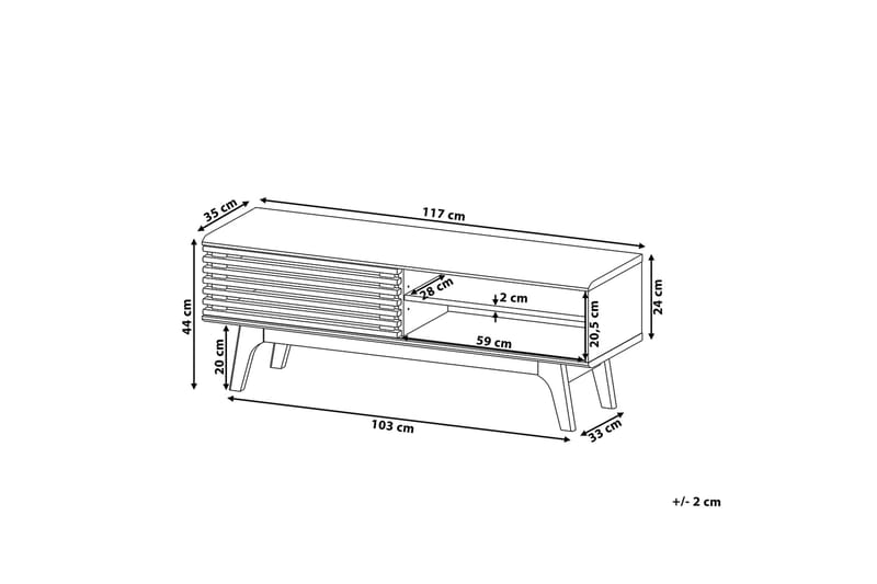 Toledo TV-Bord 35 x 117 cm - Træ/natur - Møbler - TV borde & mediemøbler - TV-borde